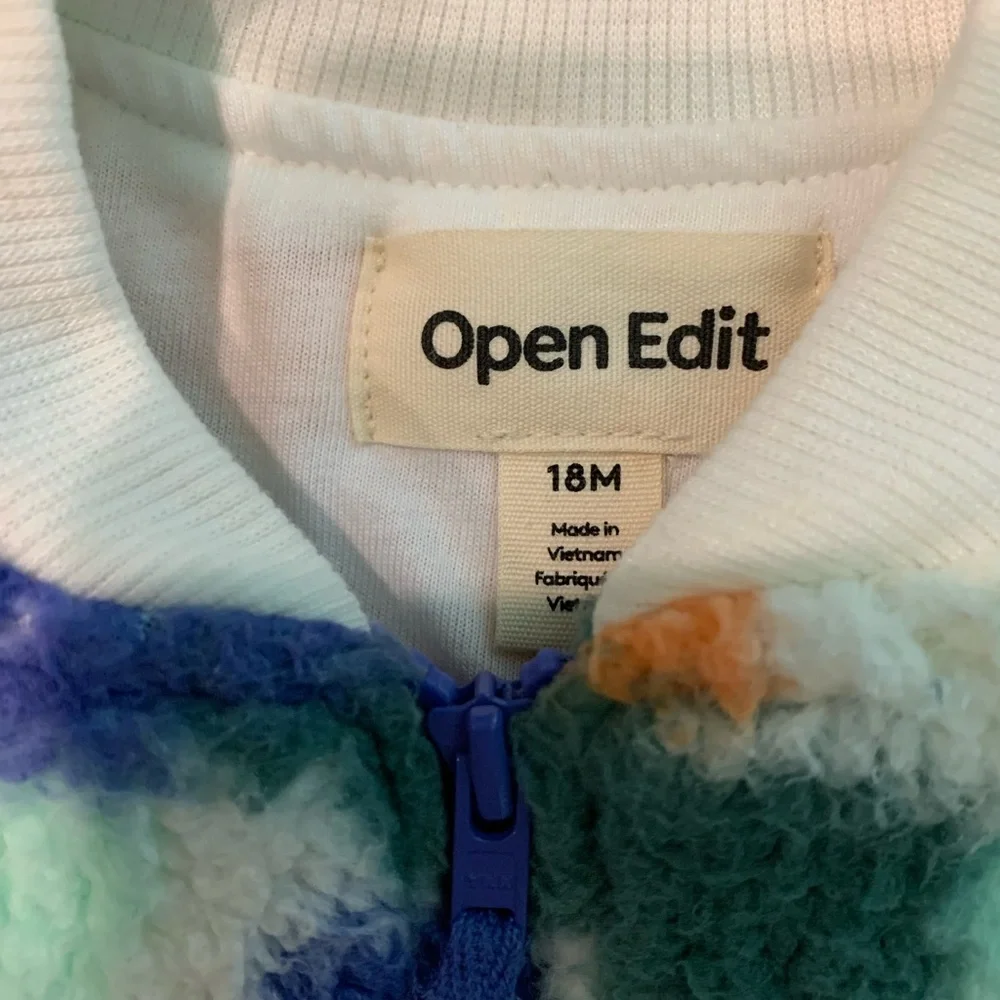 Open Edit Fuzzy Multicolor Jacket - Picture 2 of 3